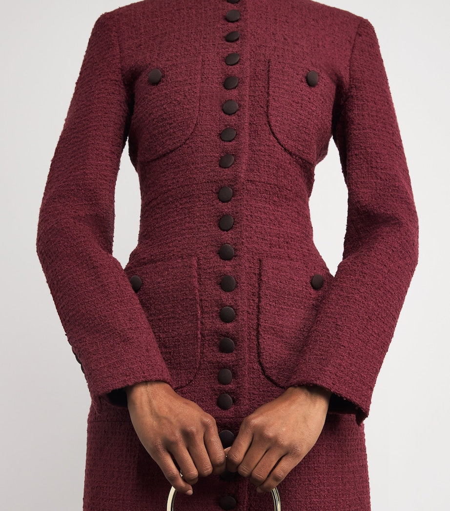 Liberowe Burgundy Wool-Blend Imperial Coat