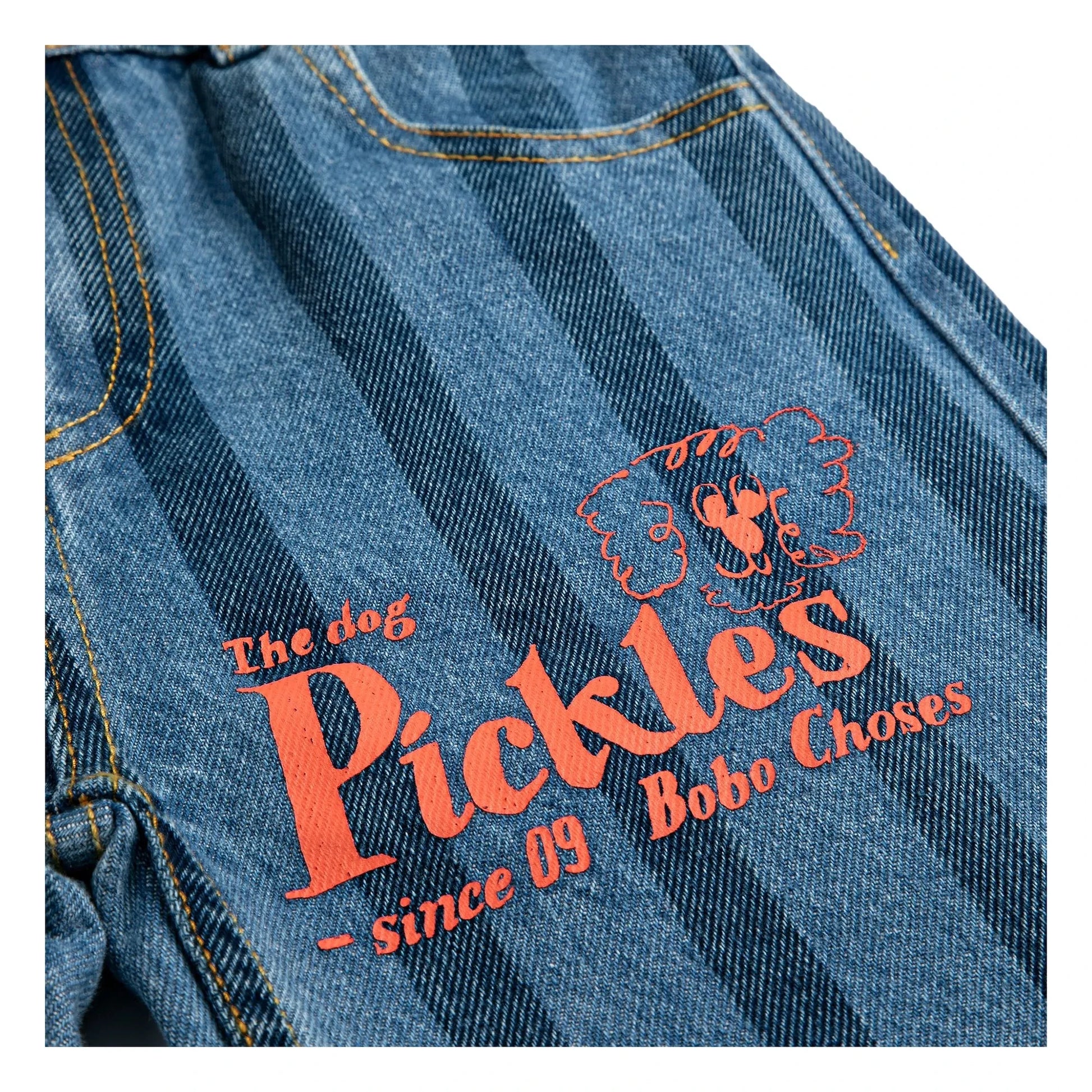 Bobo Choses - Organic Cotton Striped Jeans | Blue