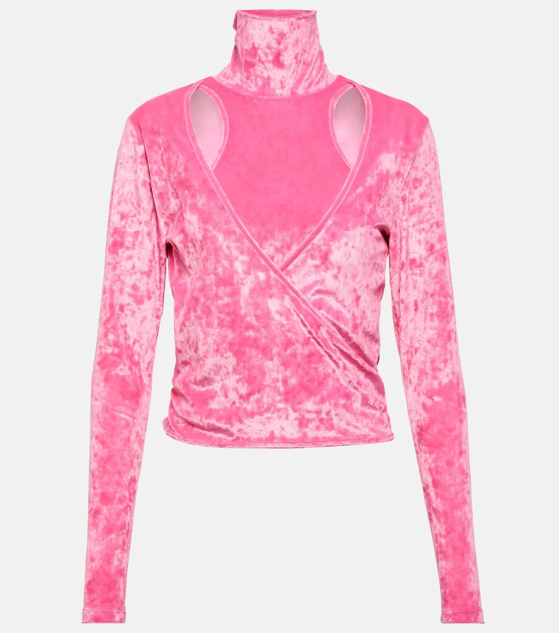 Ganni - Cutout wrap velvet top