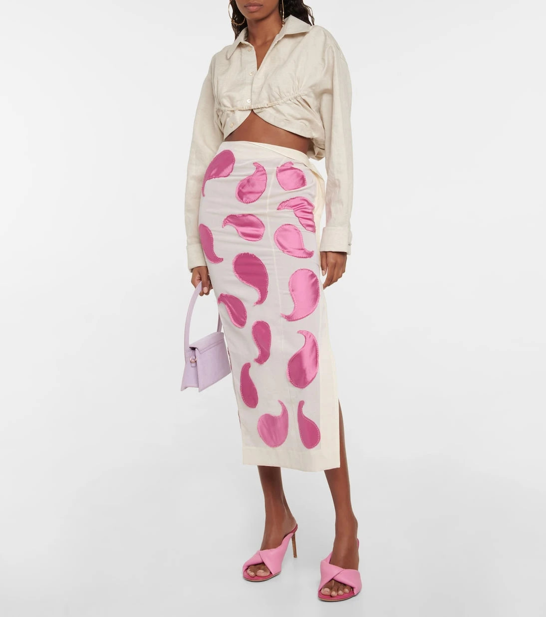 Jacquemus - La Jupe Draggiu appliquéd midi skirt