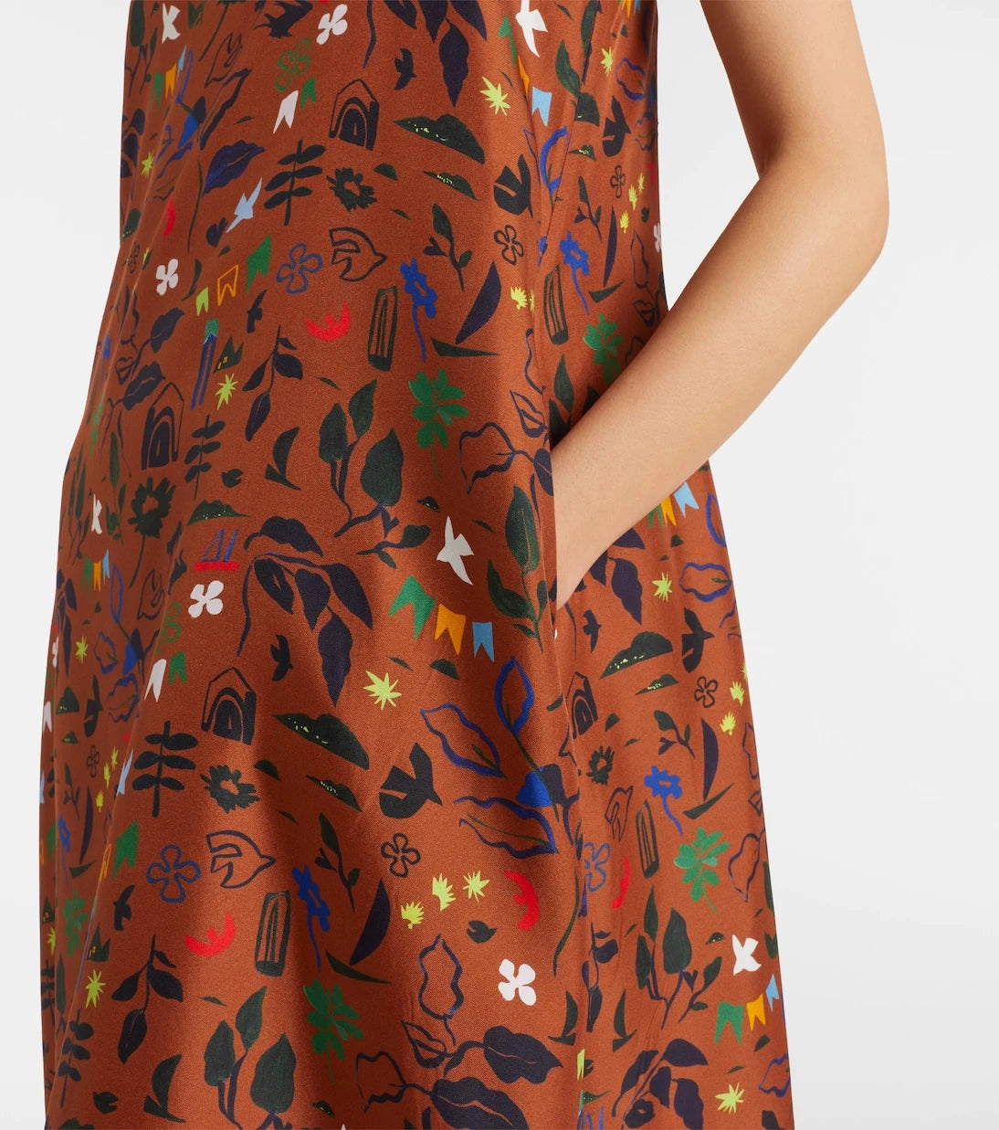 Asceno - Melfi printed silk twill midi dress