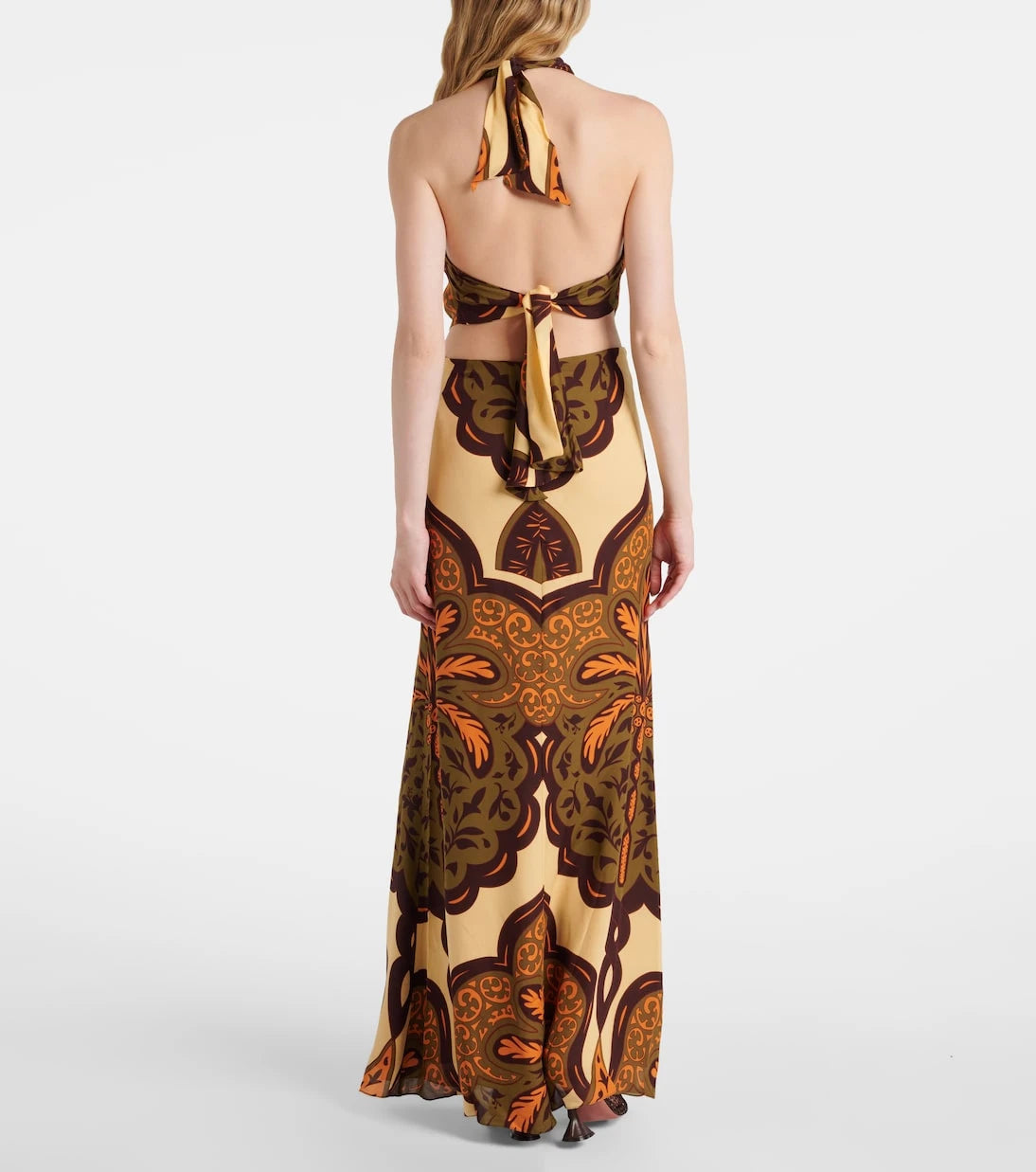 Johanna Ortiz - Halterneck printed silk maxi dress