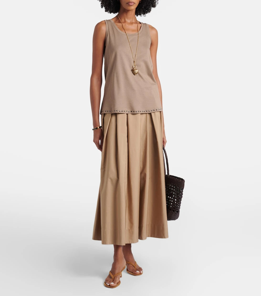 'S Max Mara - Furetto embellished cotton-blend tank top