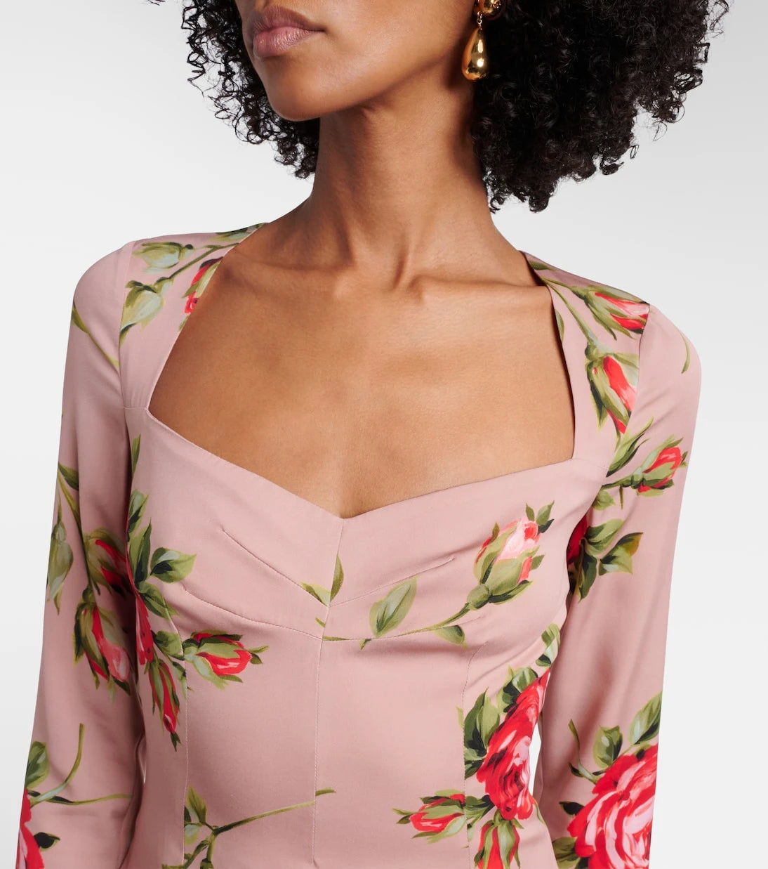 Dolce&Gabbana - Floral silk-blend cocktail dress