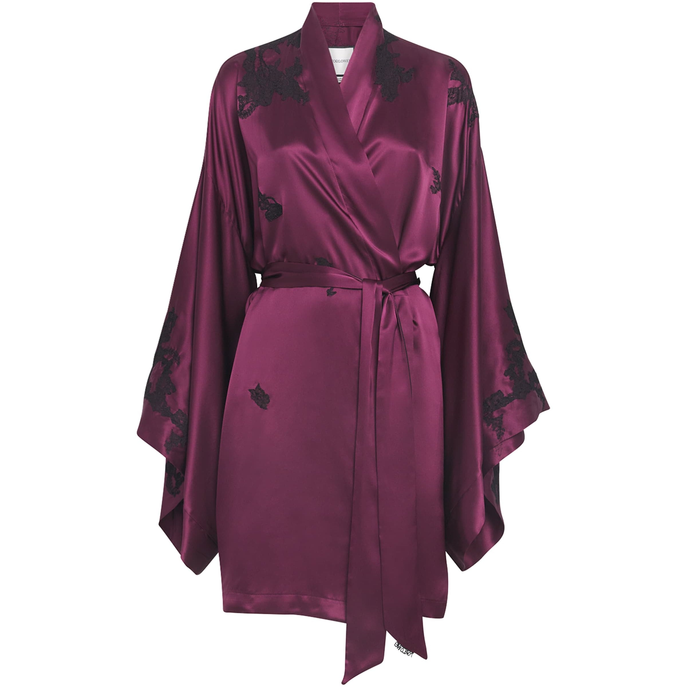 TORLOWEI Purple Silk Tokoni Short Kimono