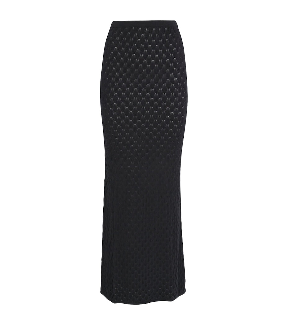 AWAY THAT DAY Black Crochet St. Lucia Maxi Skirt