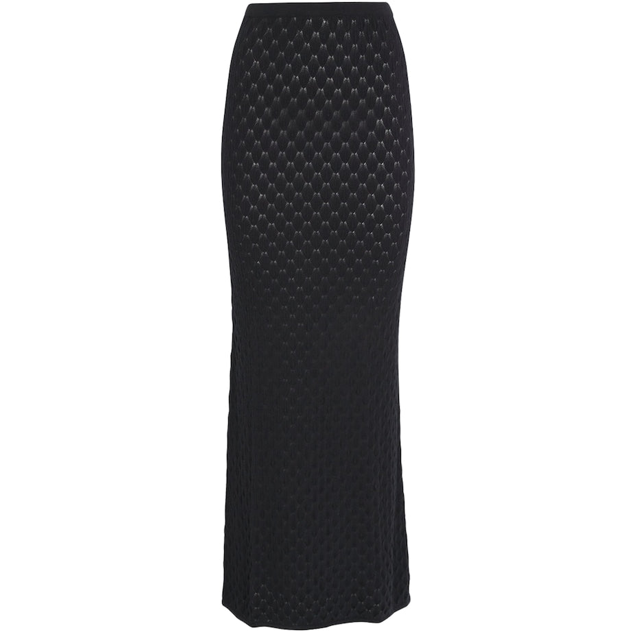 AWAY THAT DAY Black Crochet St. Lucia Maxi Skirt