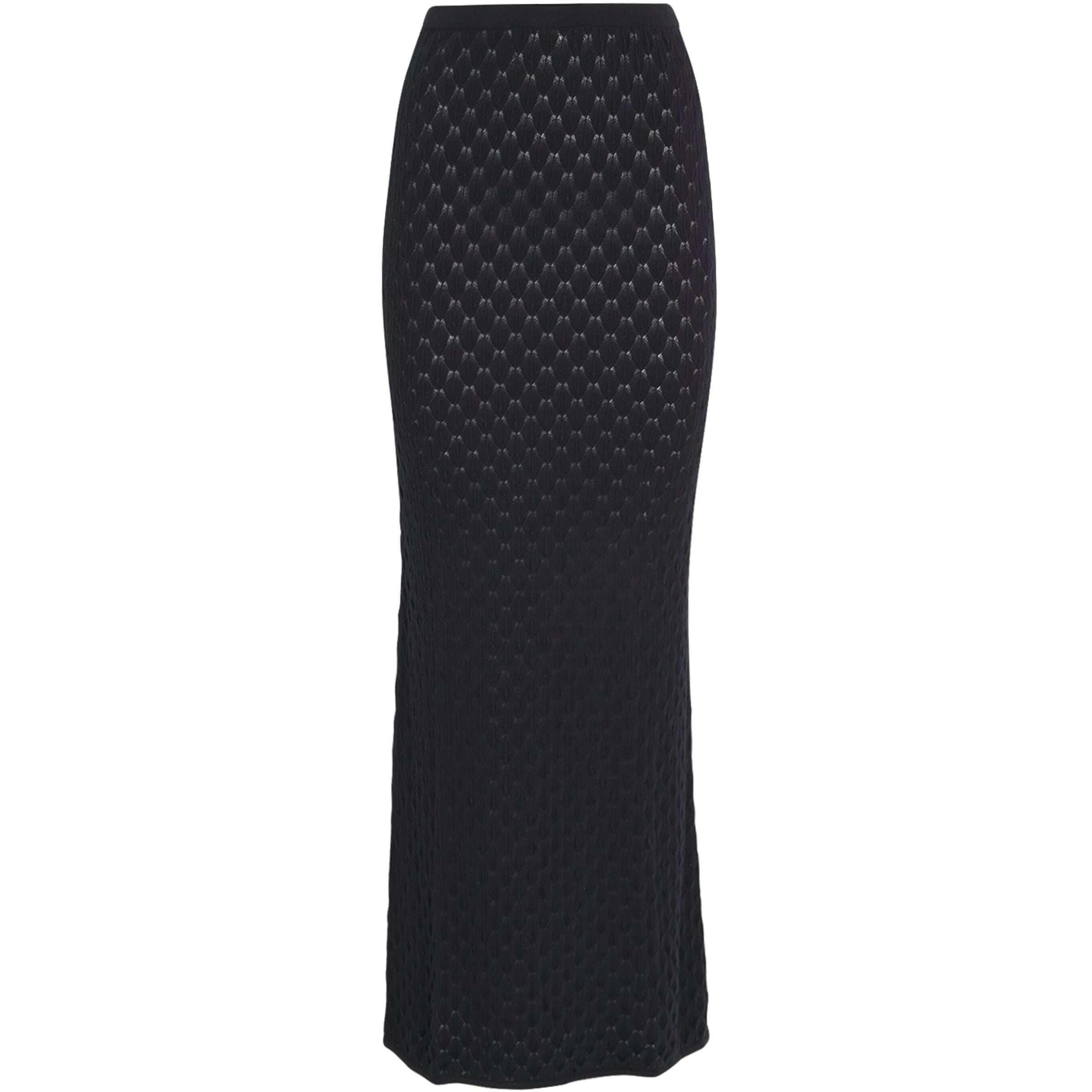 AWAY THAT DAY Black Crochet St. Lucia Maxi Skirt