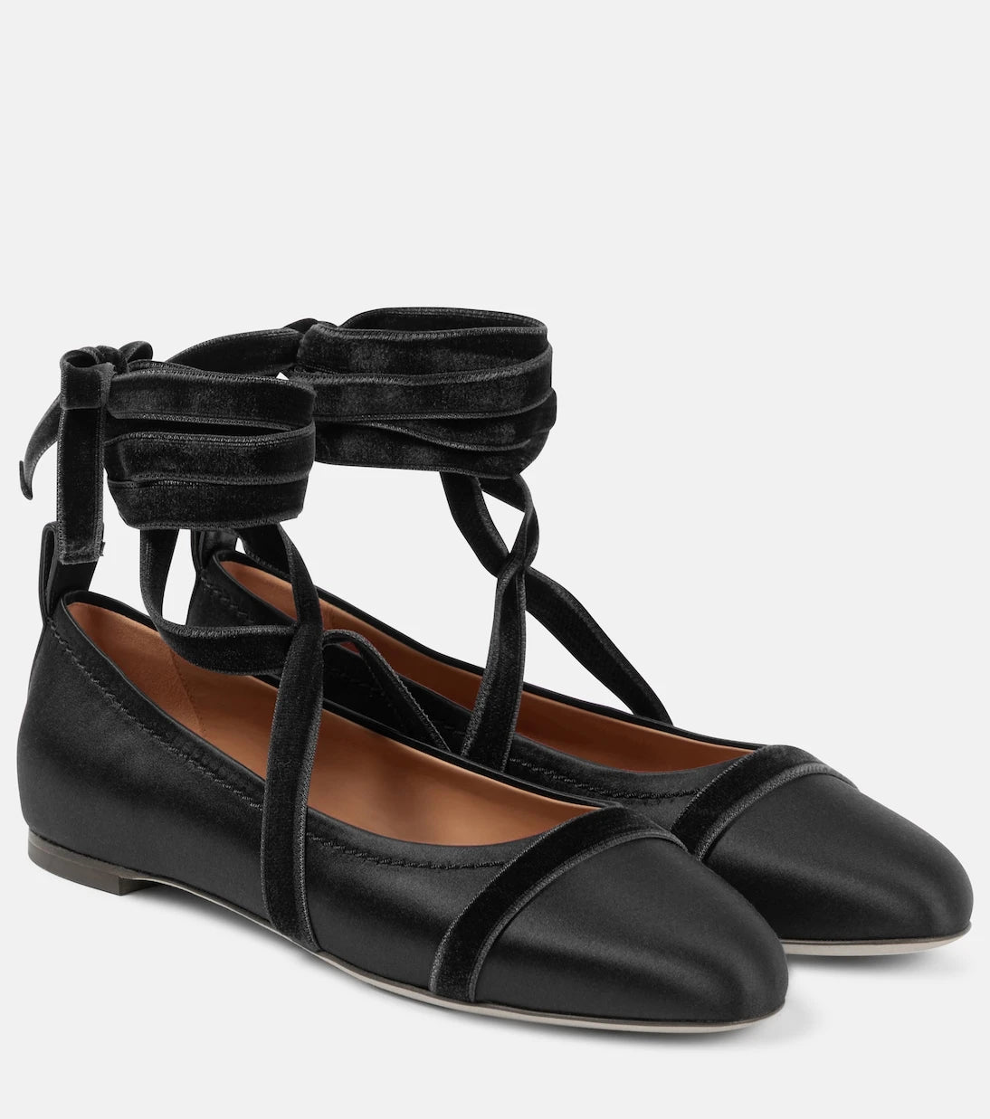Malone Souliers - Spencer satin ballet flats