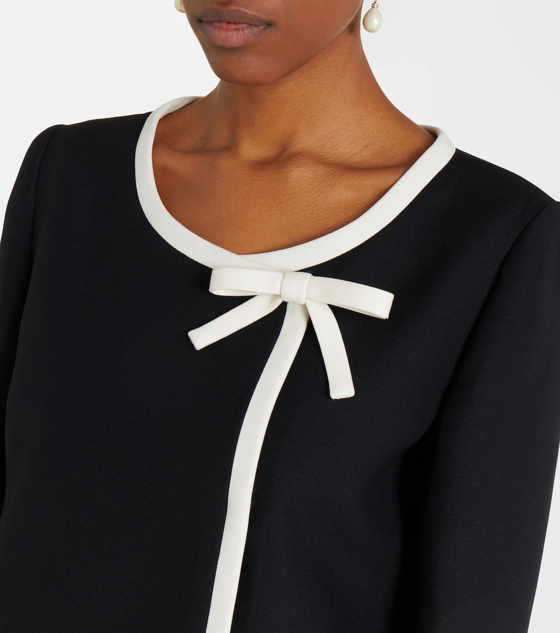 Valentino - Crepe Couture bow-detail cropped jacket