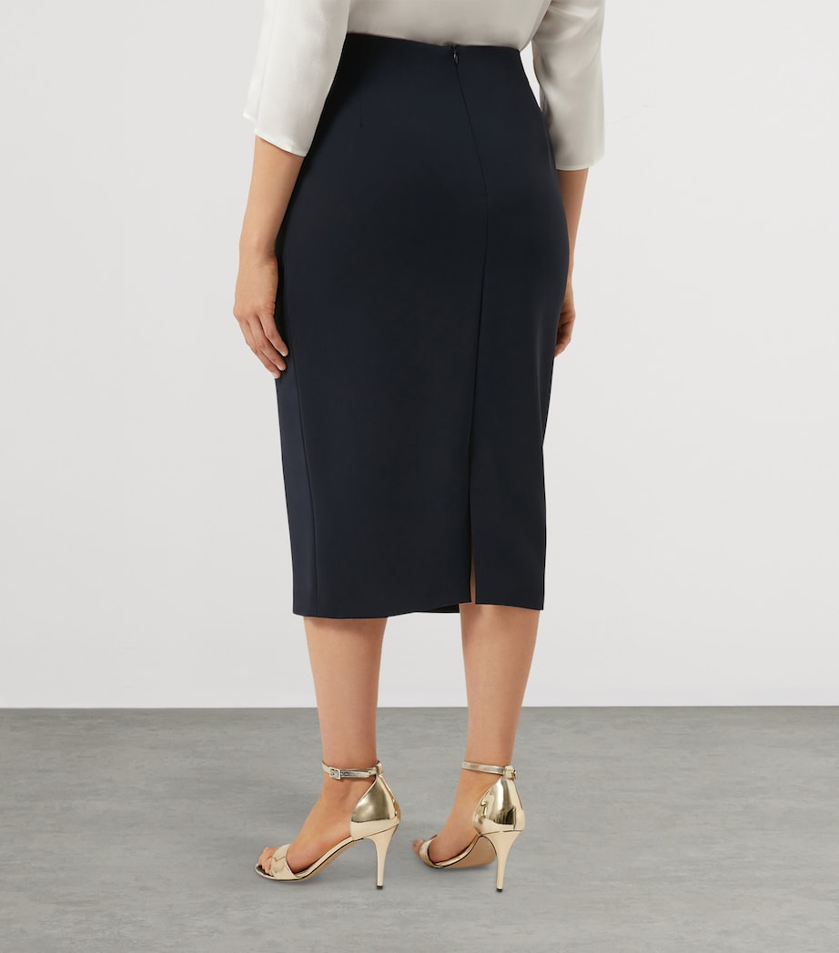 Blue Cady Colonna Midi Pencil Skirt