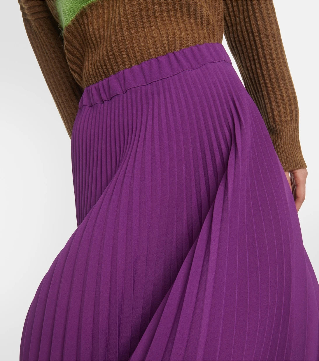 Plan C - Pleated jersey midi skirt