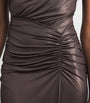 LAPOINTE Brown One-Shoulder Ruched Maxi Dress