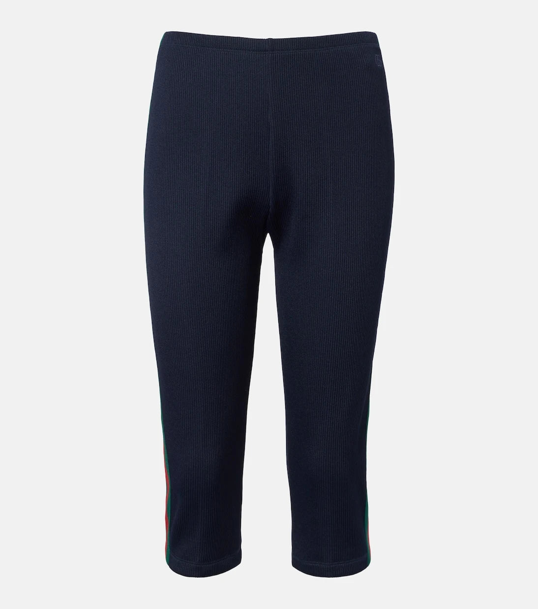 Gucci - Web Stripe ribbed-knit jersey capri pants