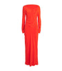 SIR. Orange Silk Gathered Fresca Maxi Dress
