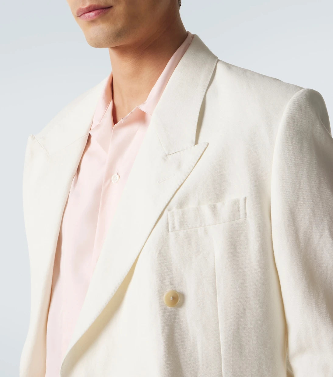 Auralee - Double-breasted wool, cotton, and linen blazer