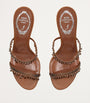 René Caovilla Brown Embellished Chandelier Mules 80