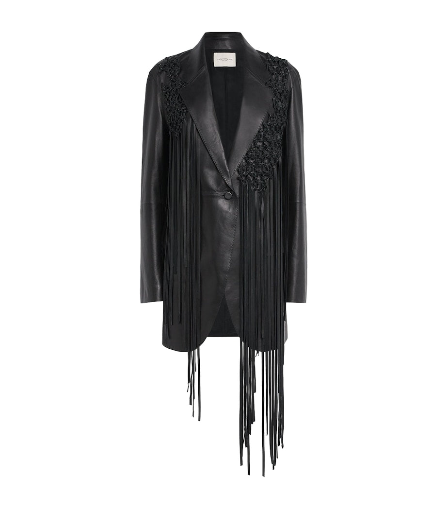 Lambskin Fringe Blazer