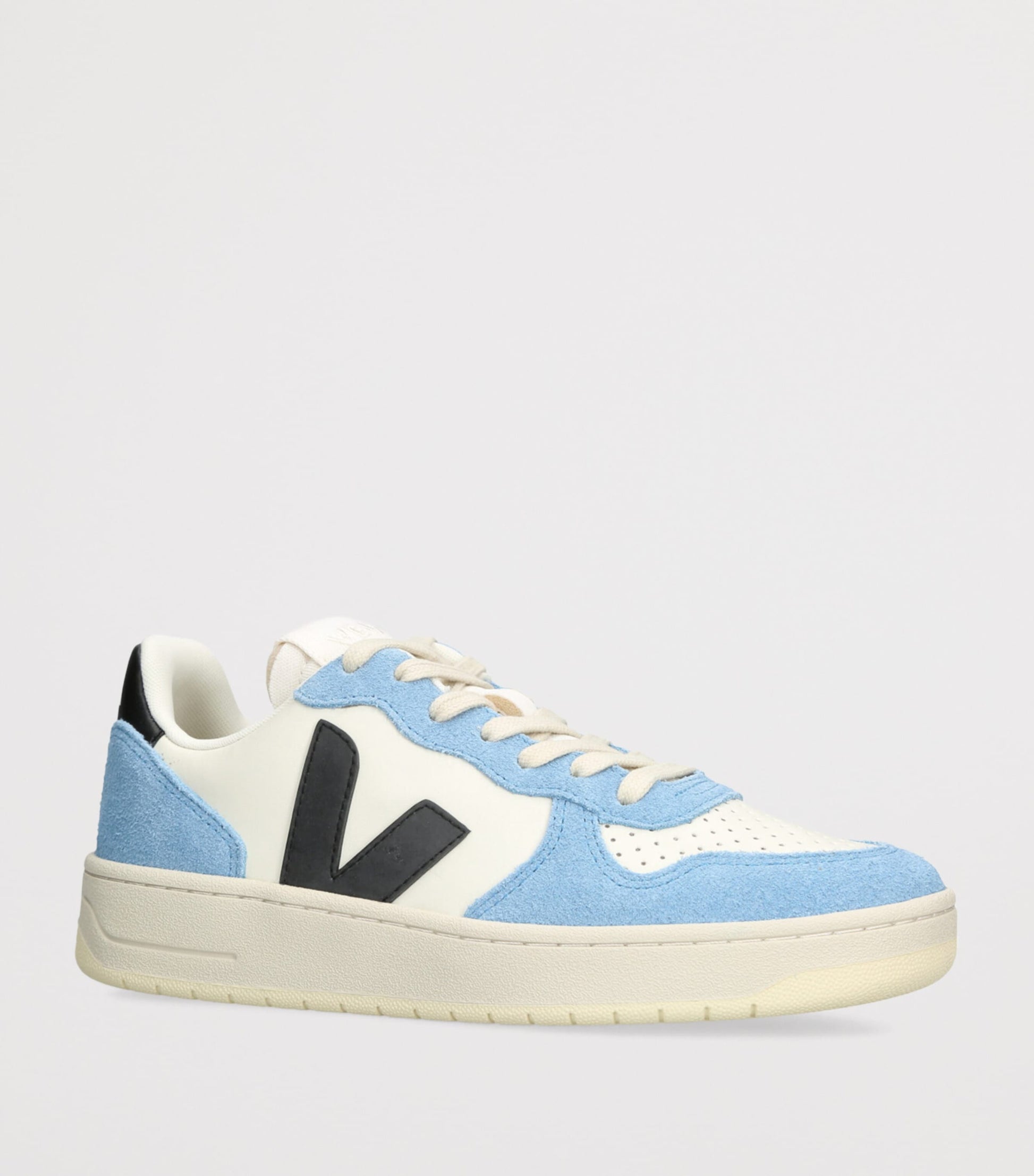 Blue Leather V-10 Sneakers