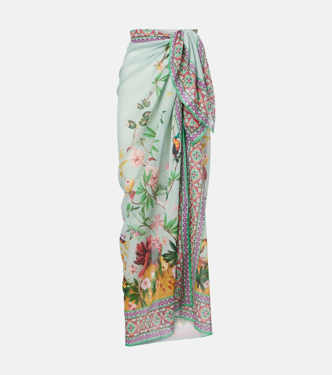 La DoubleJ - Floral cotton voile beach cover-up