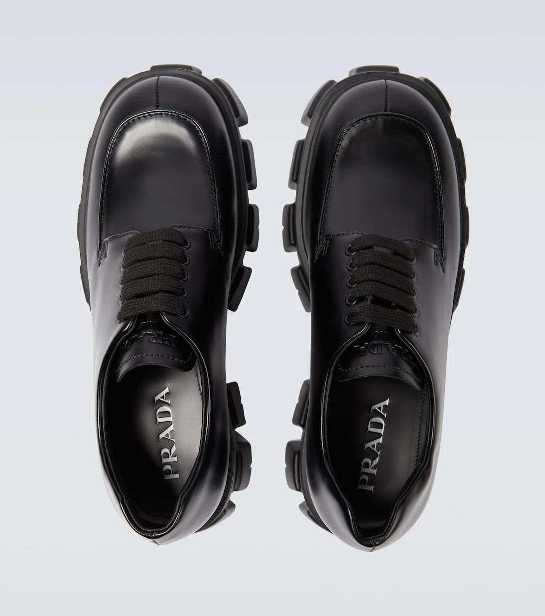 Prada - Monolith brushed leather derby shoes