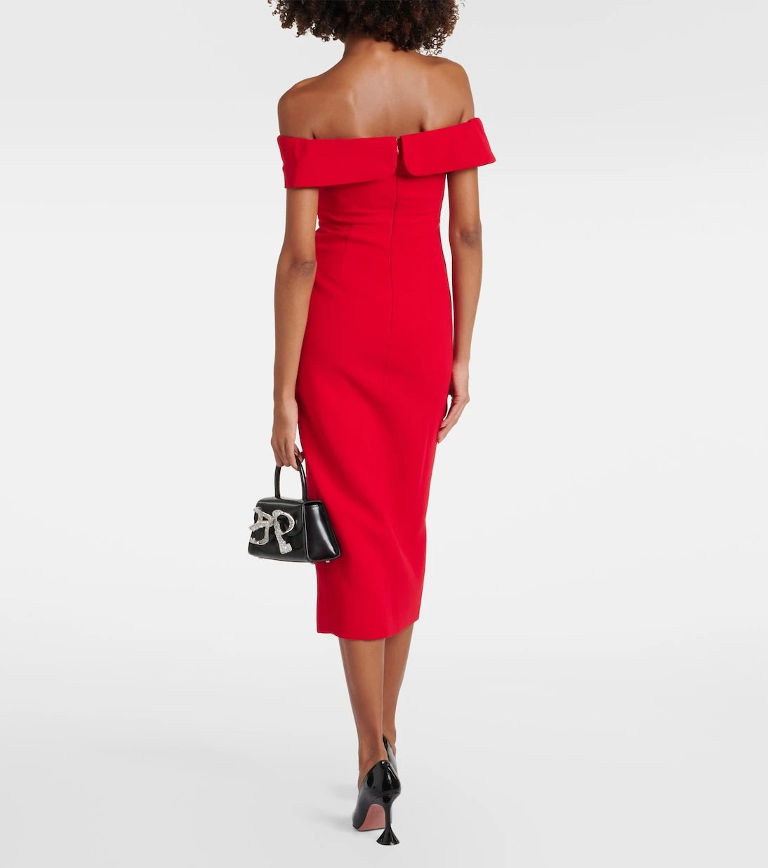 Self-Portrait - Bow-detail crêpe midi dress