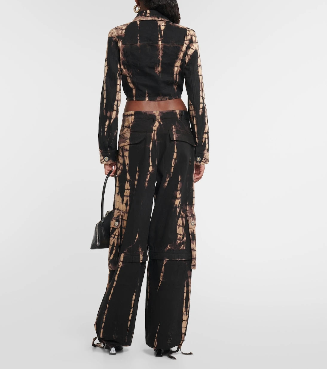 Dion Lee - بنطال جينز كارجو بصبغة ربط قابل للتحويل