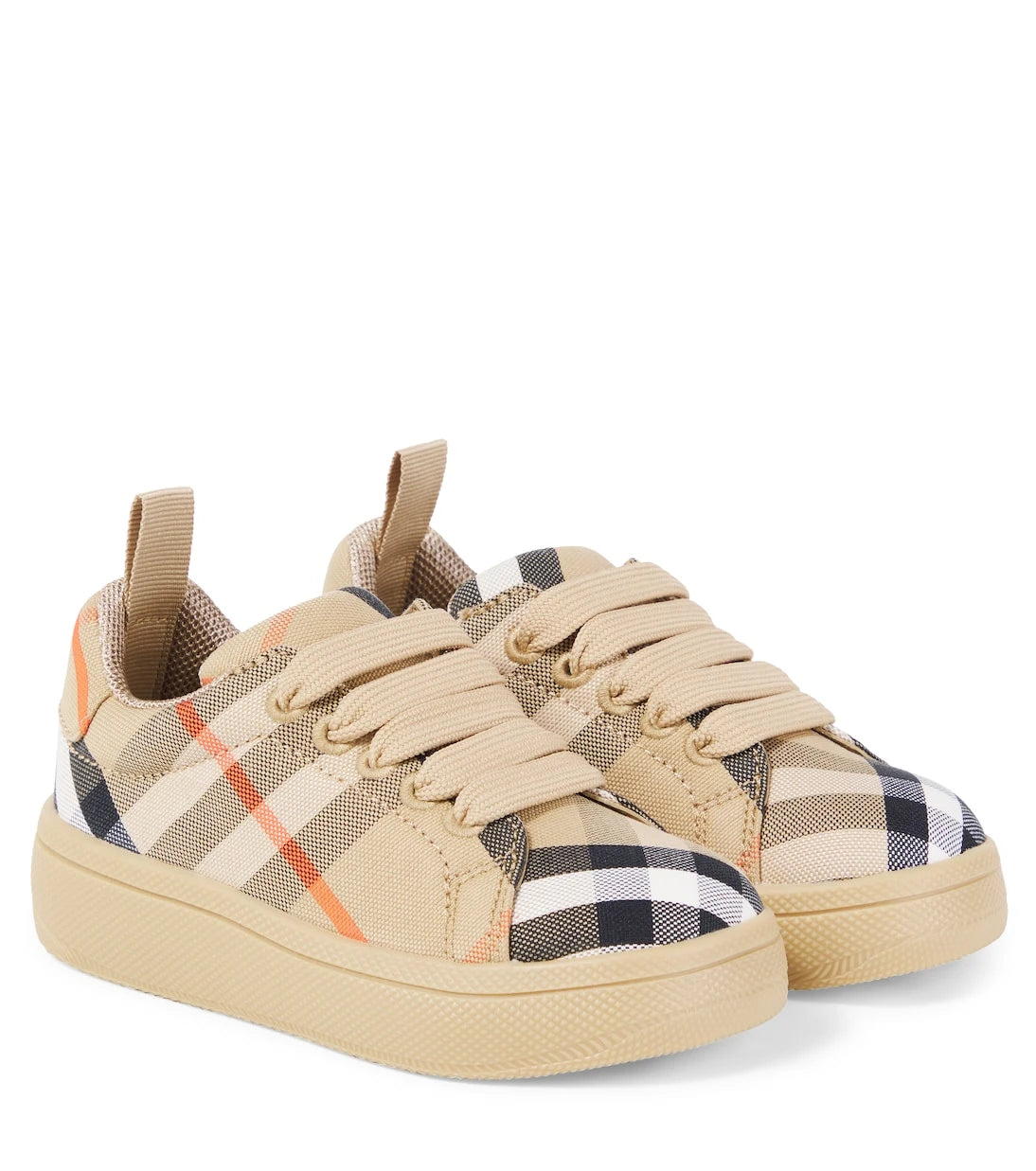 Burberry Kids - حذاء سنيكرز قماش بنقشة مربعات بربري