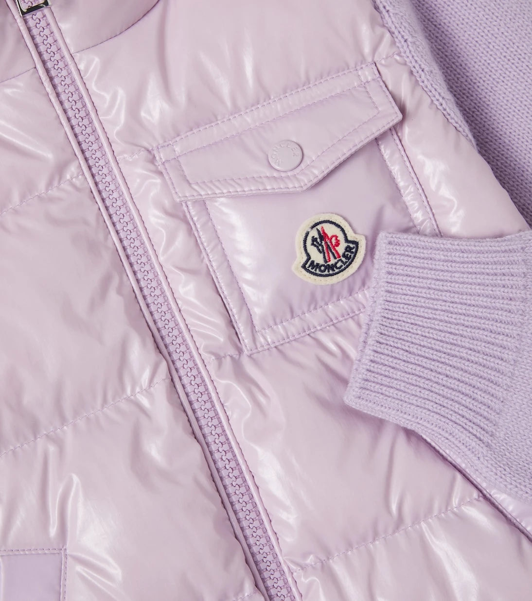 Moncler Enfant - Down-paneled virgin wool cardigan
