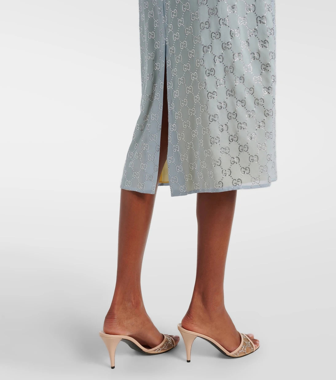 Gucci - GG embellished silk-blend midi skirt