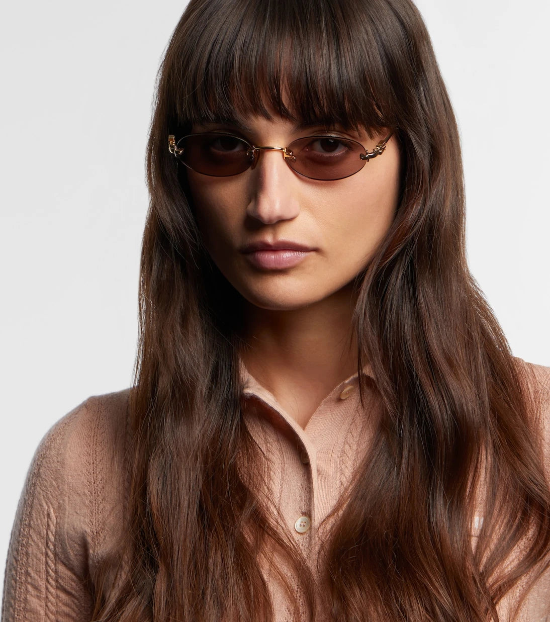 Miu Miu - نظارات شمسية بيضاوية بشعار
