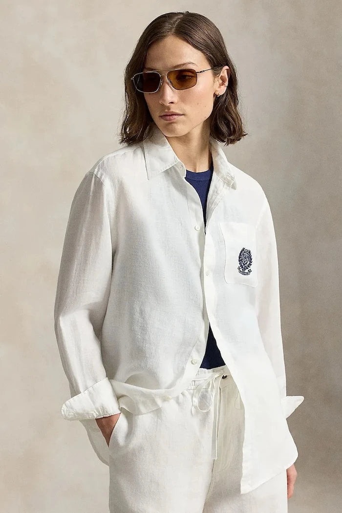 Polo Ralph Lauren риза дамска от лен Wimbledon