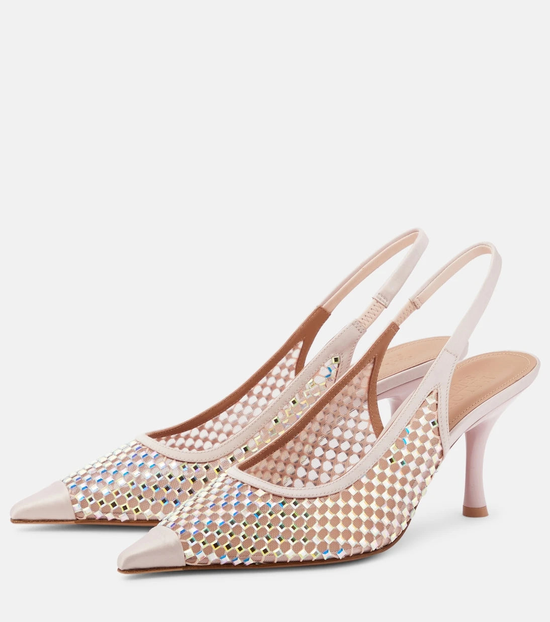 Malone Souliers - Vesper 70 embellished slingback pumps