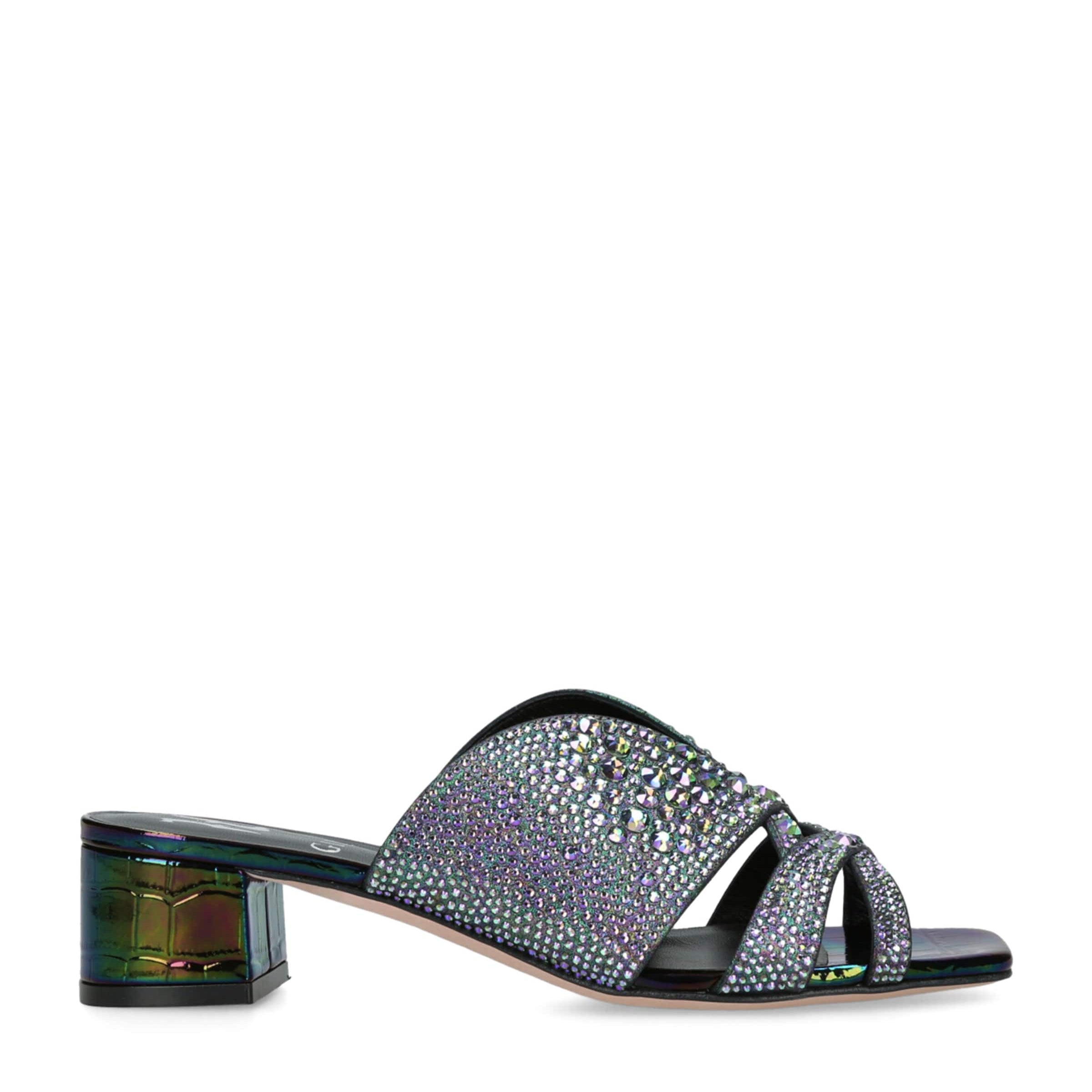 Leather Croc-Embossed Stevie Mules 35