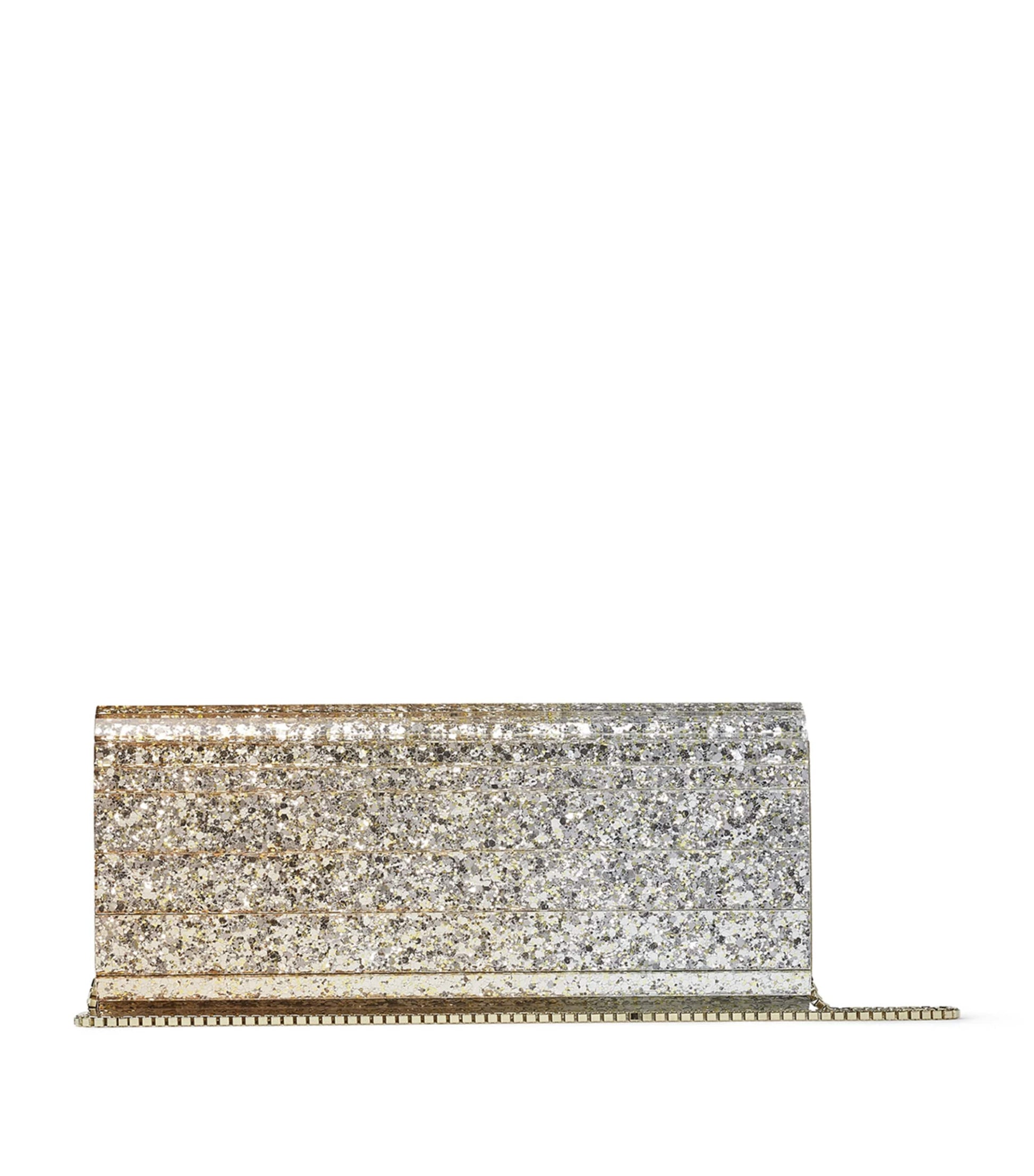 Jimmy Choo Rose Gold Sweetie Glitter Clutch Bag