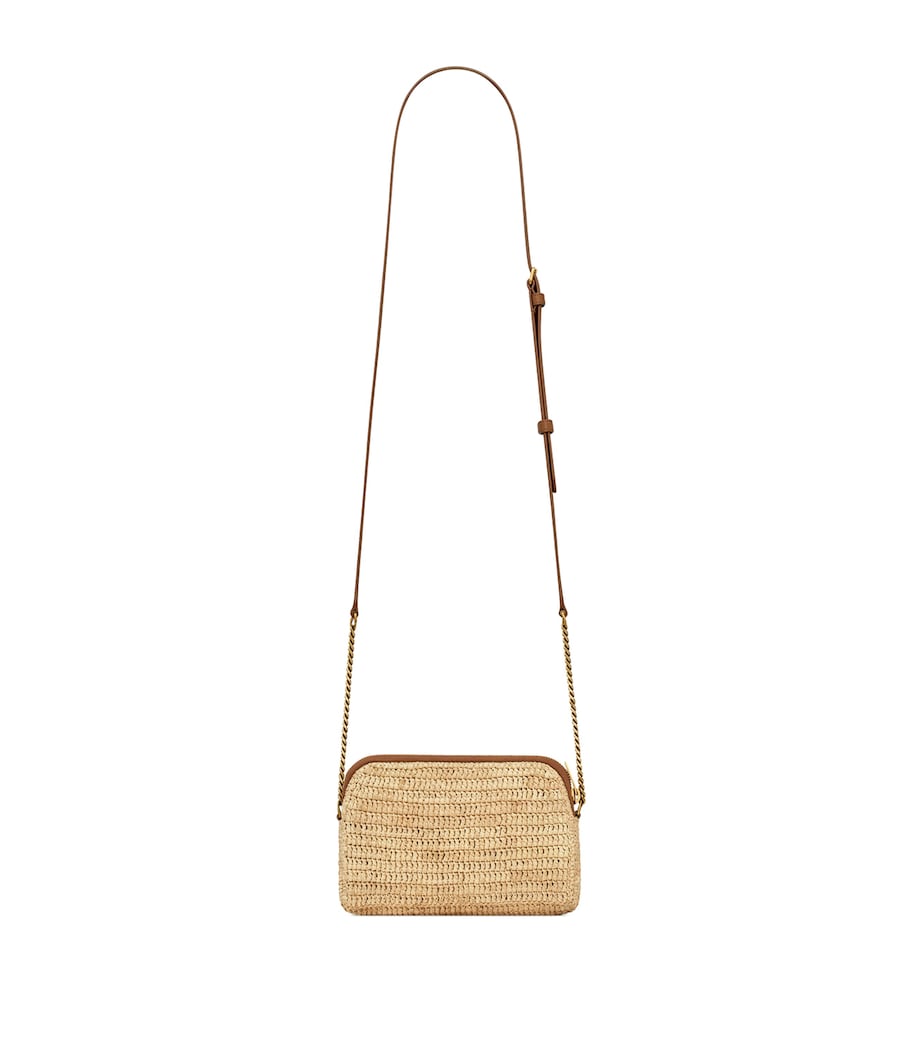 Brown Raffia Gaby Cross-Body Bag