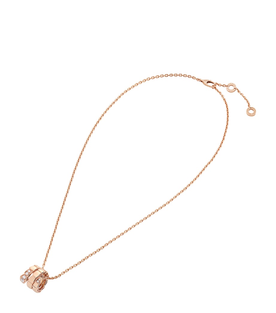 Rose Gold and Demi Pavé Diamond Serpenti Viper Necklace
