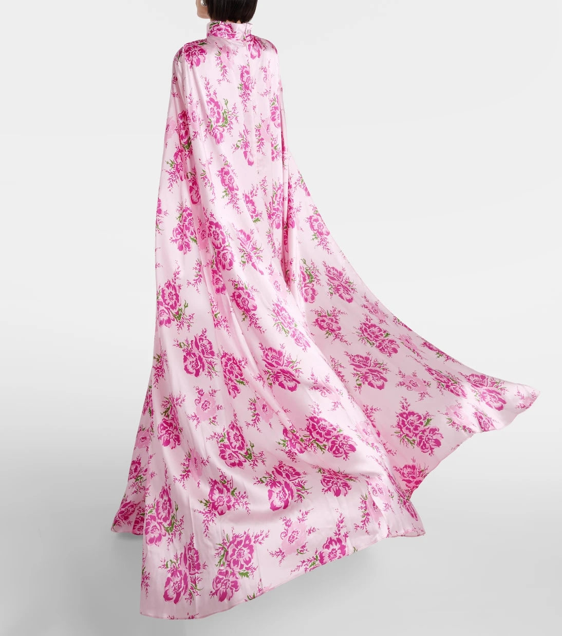 Rodarte - Caped floral silk satin gown