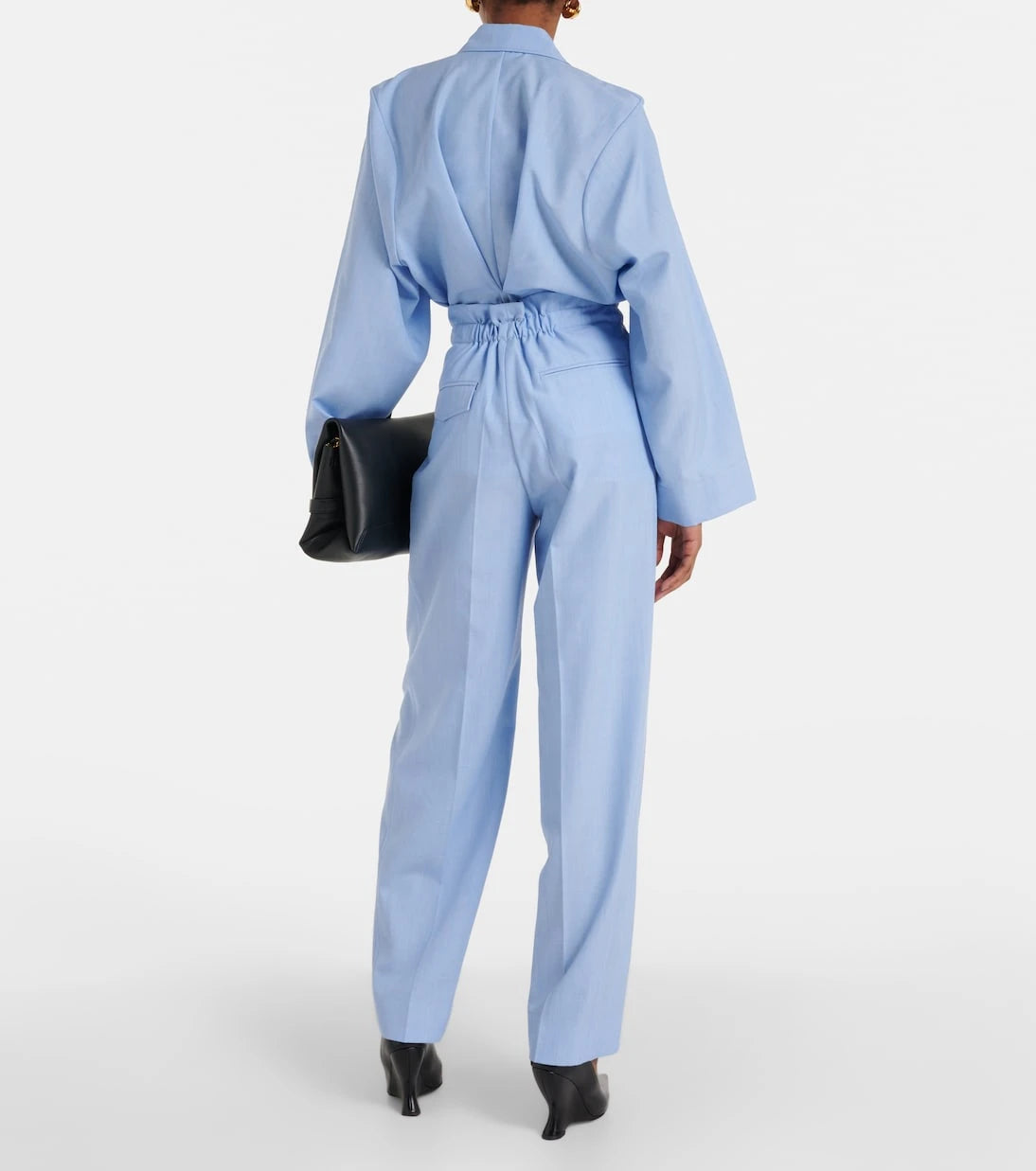 Victoria Beckham - Gathered virgin wool tapered pants