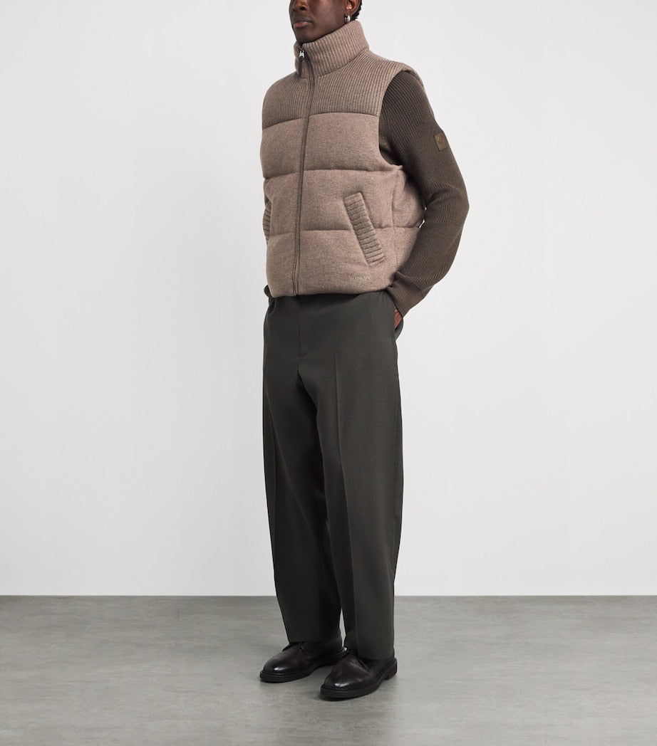 Mackage Brown Wool-Cashmere Braxton Down Gilet