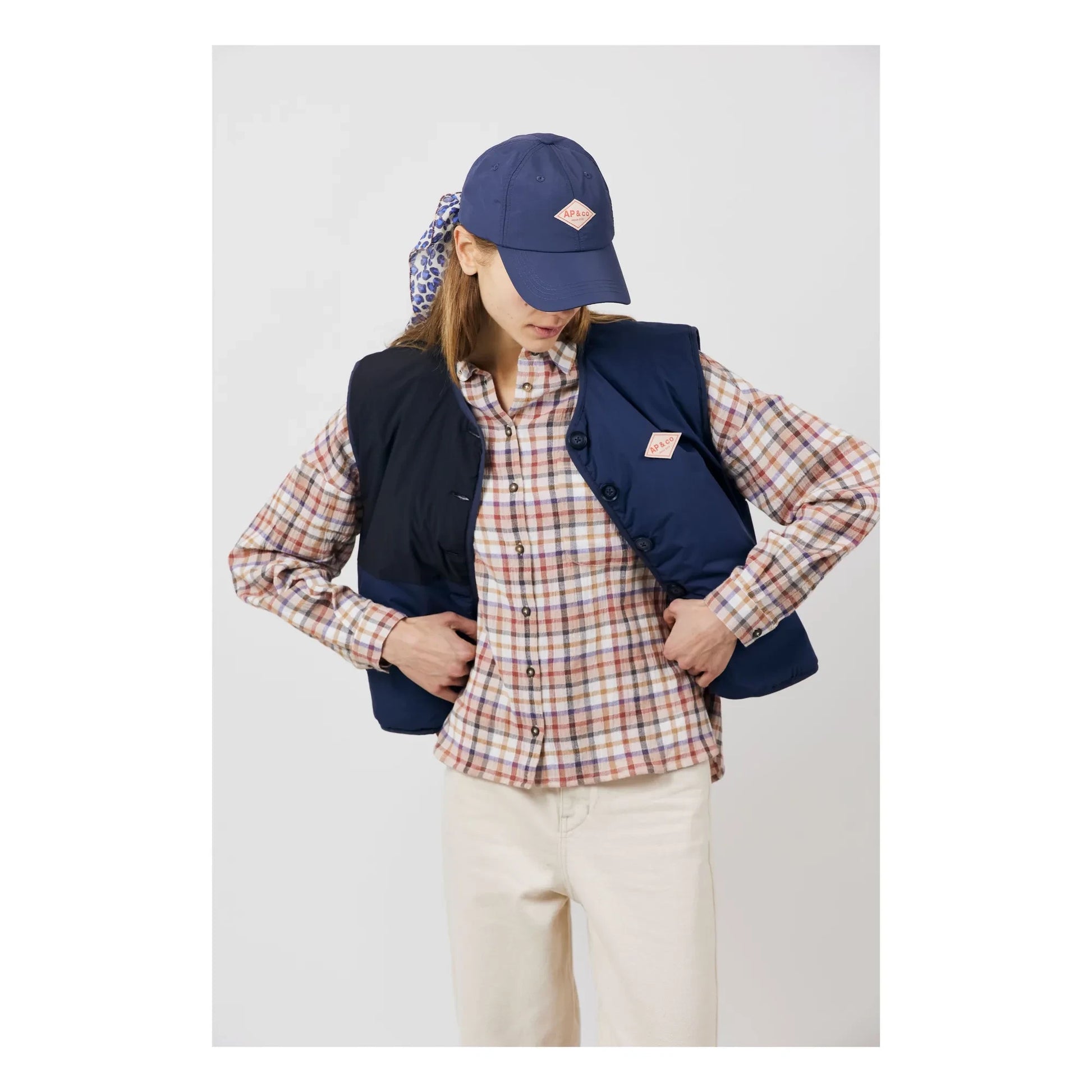 a.p - Georgina Sleeveless Reversible Jacket | Navy blue