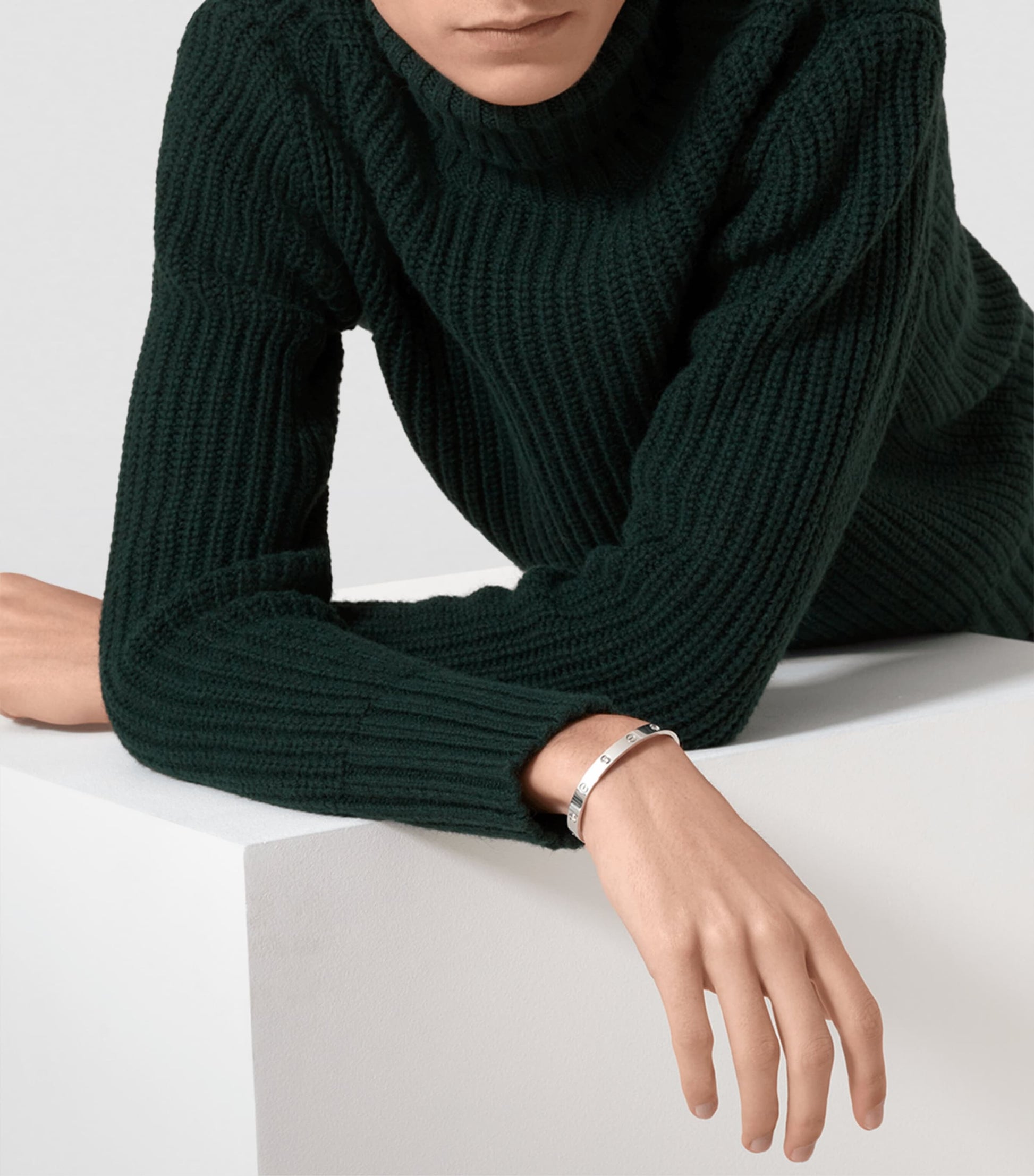 LOVE Classic White Gold 4-Diamond Bracelet