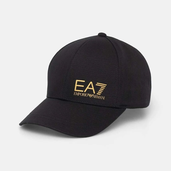 Памучна шапка с козирка EA7 Emporio Armani
