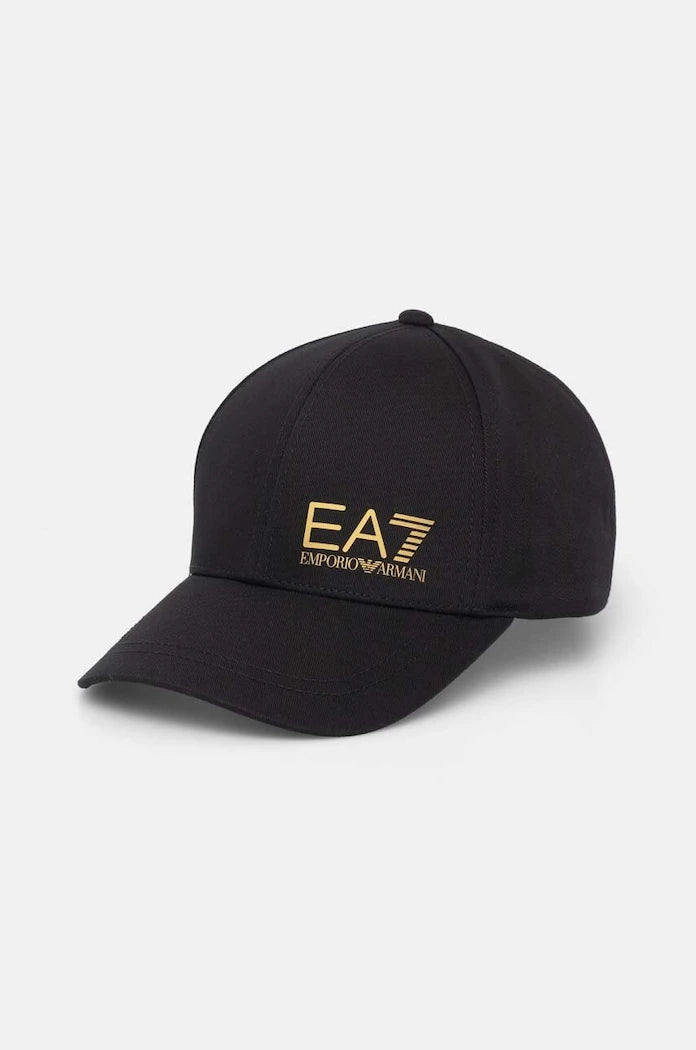 Памучна шапка с козирка EA7 Emporio Armani