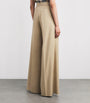 Max Mara Beige Stretch-Cotton Wide-Leg Trousers