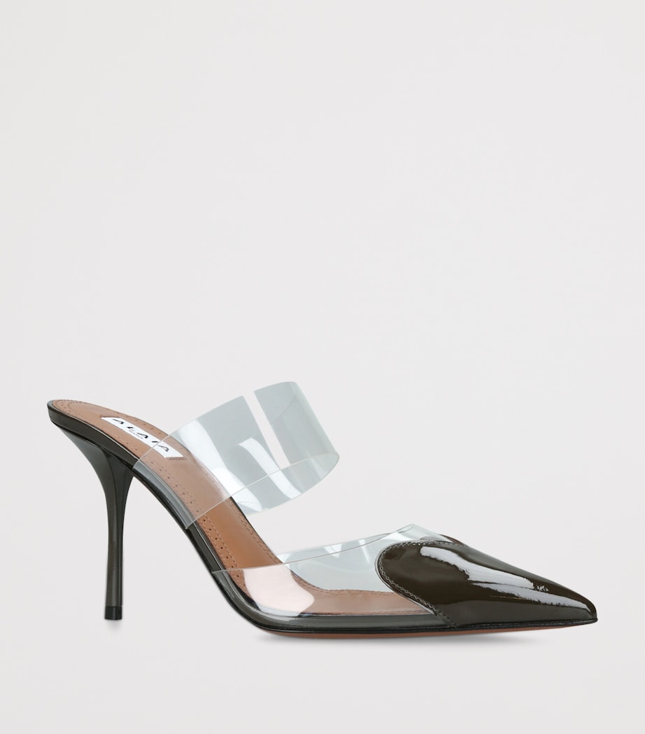 Alaïa Green Patent Leather Le Coeur Mules 90