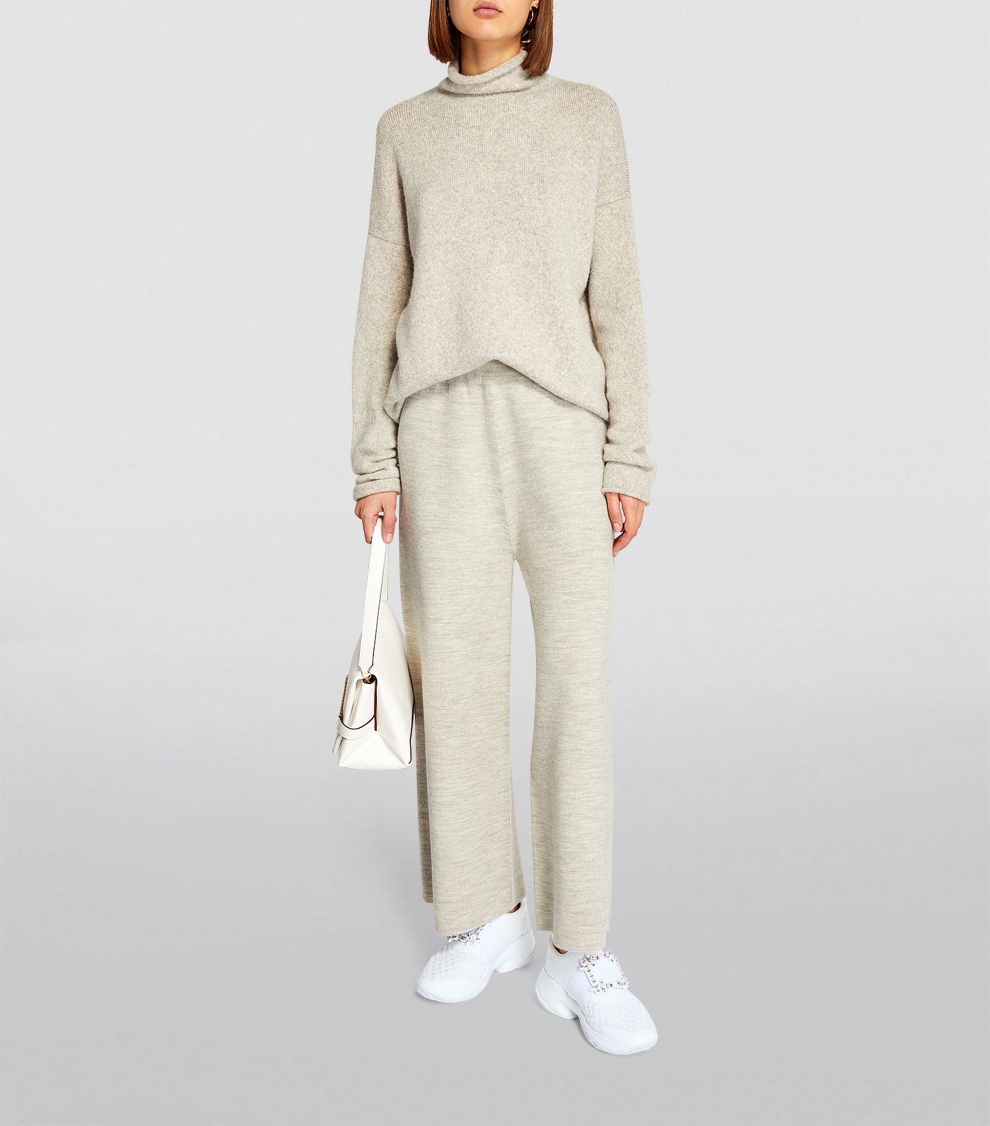 Roger Vivier White Viv' Run Strass Buckle Sneakers