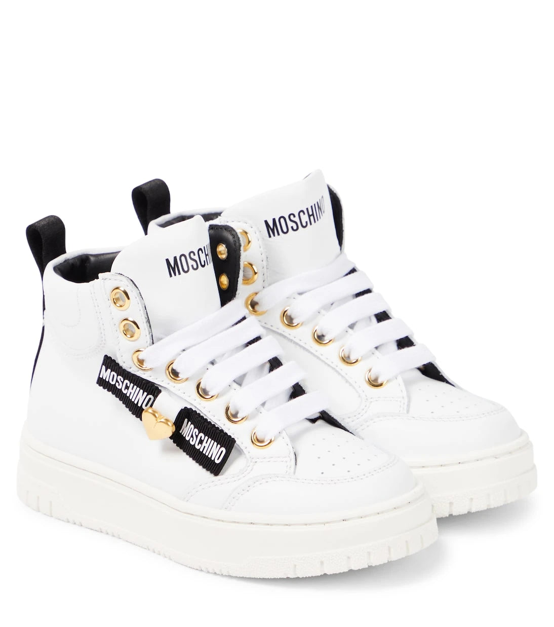 Moschino Kids - Logo leather sneakers