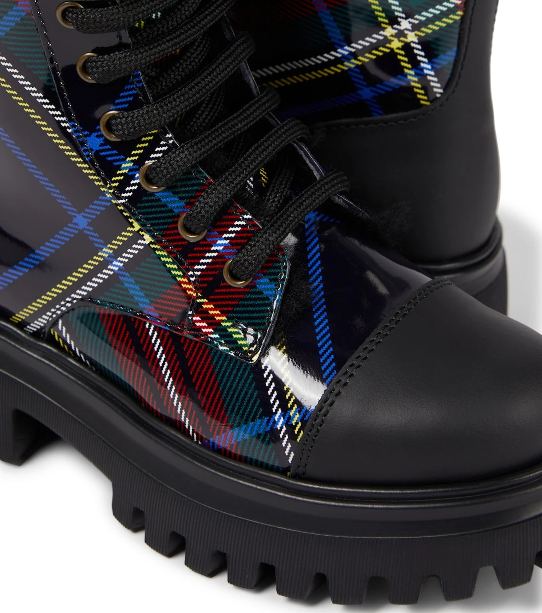 Dolce&Gabbana Kids - Checked leather boots