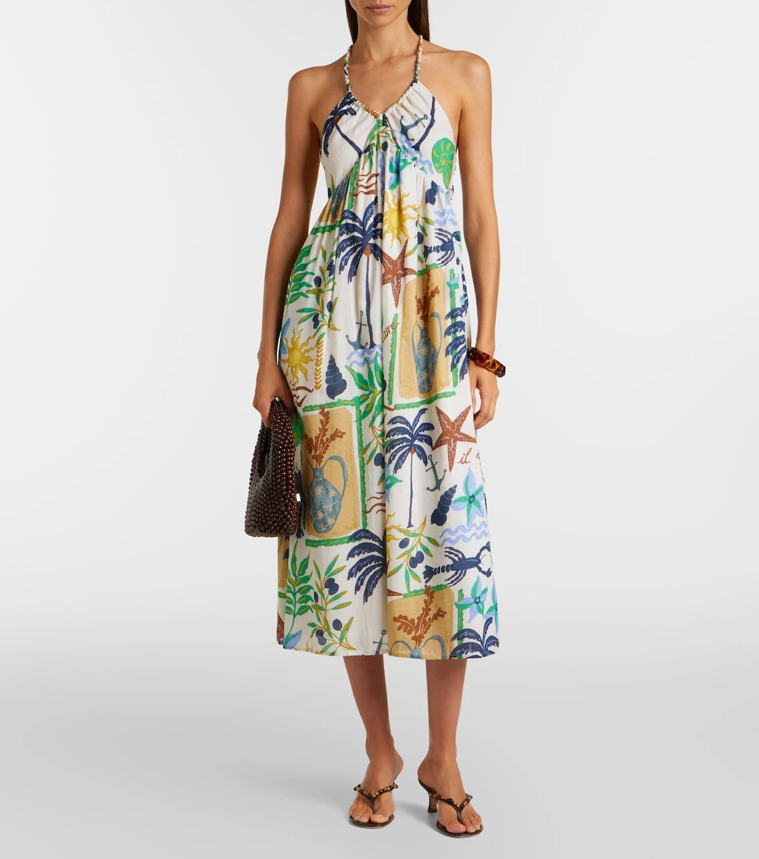 Velvet - Leyla printed cotton midi dress